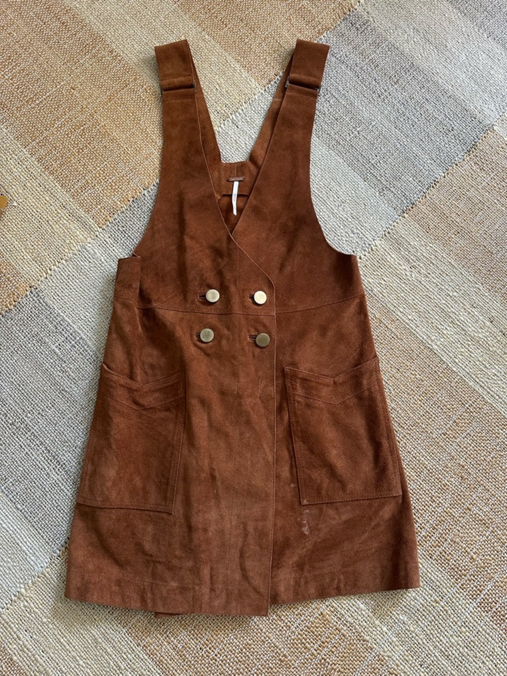 Free People Brown Suede Pinafore Dress